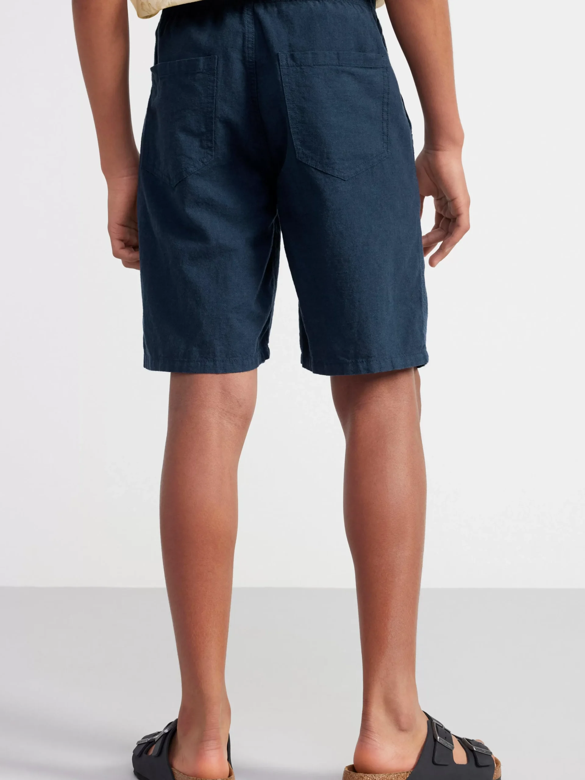 Byxor & Leggings>Lindex Vilgot Vida Shorts Med Normalhog Midja I Linneblandning Dark Navy