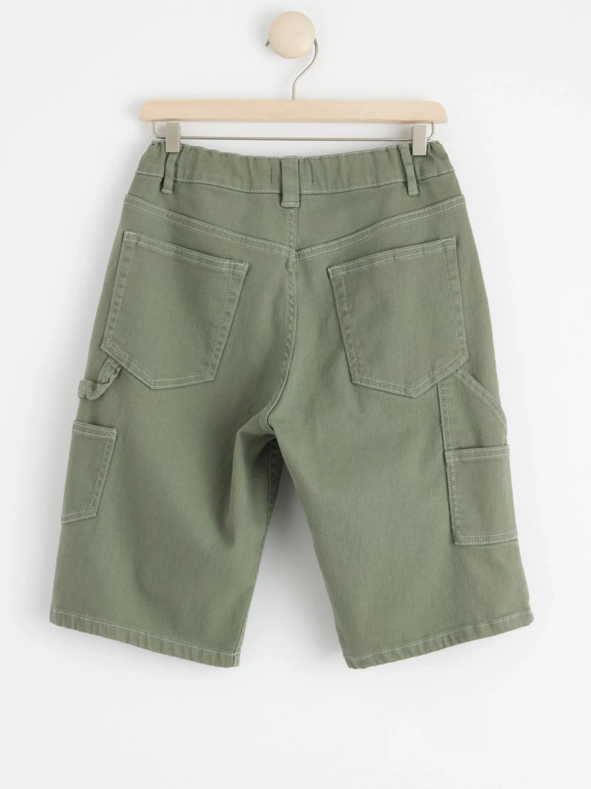 Byxor & Leggings>Lindex Vilgot Vida Shorts Med Normalhog Midja I Bomullstwill Dark Green