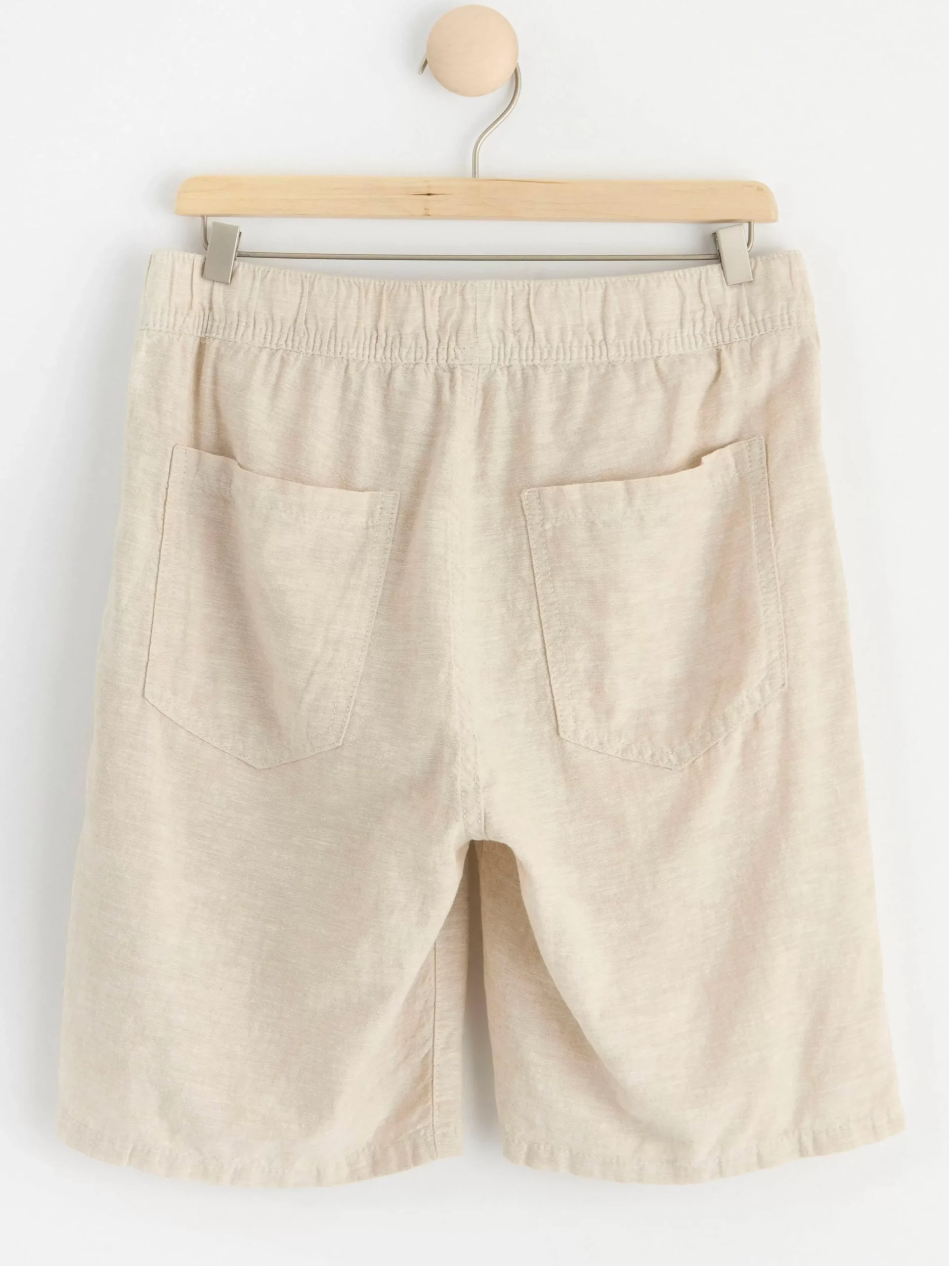 Byxor & Leggings>Lindex Vilgot Vida Shorts Med Normalhog Midja I Linneblandning Light Grey