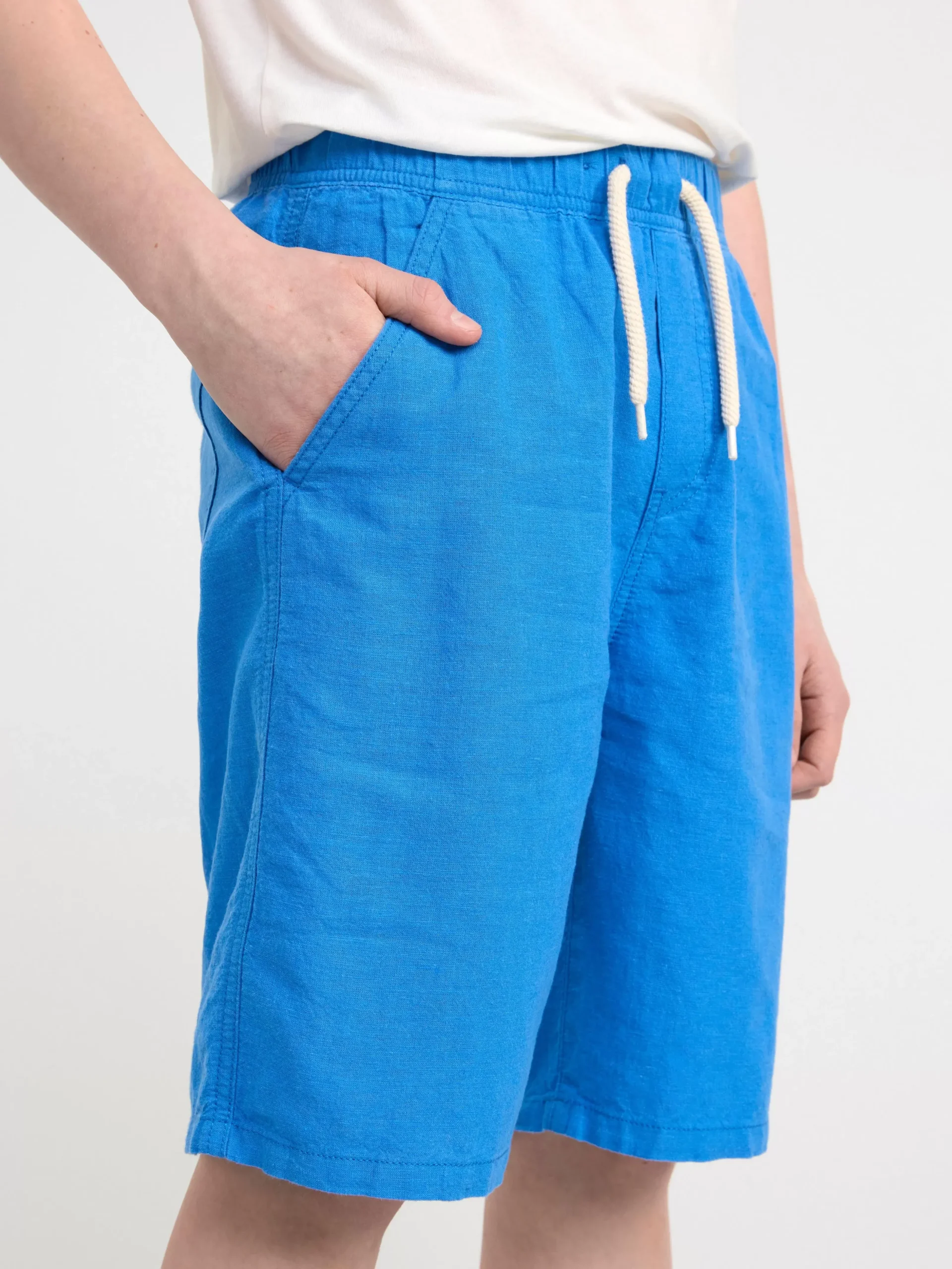 Byxor & Leggings>Lindex Vilgot Vida Shorts Med Normalhog Midja I Linneblandning Strong Blue