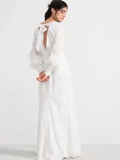 Klänningar>Lindex Vit Klanning Med Blombroderier White