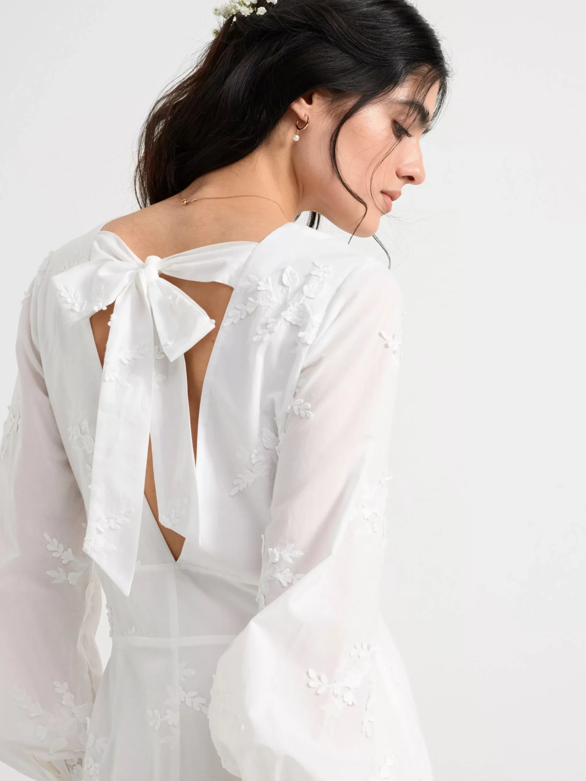 Klänningar>Lindex Vit Klanning Med Blombroderier White