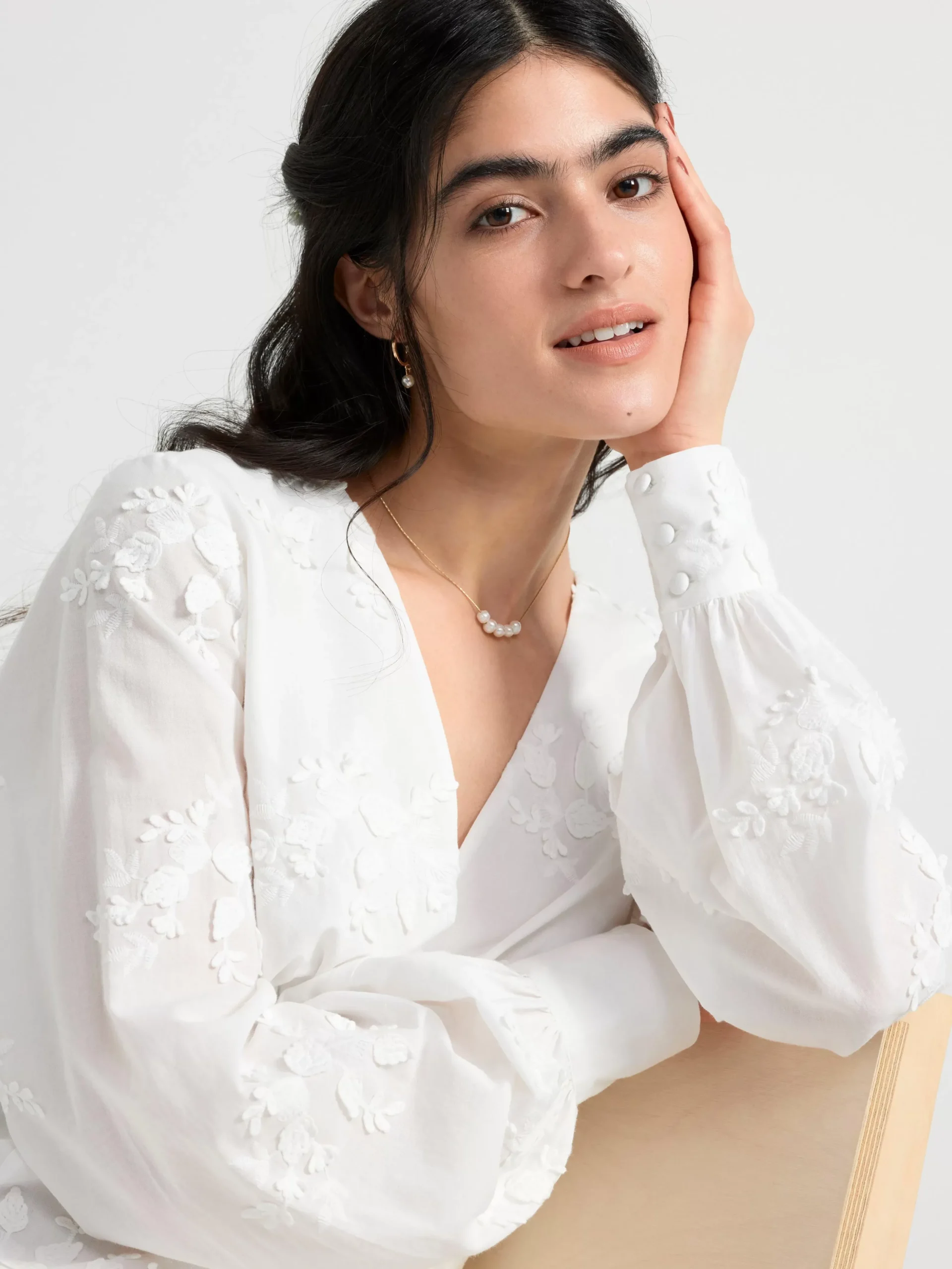 Klänningar>Lindex Vit Klanning Med Blombroderier White