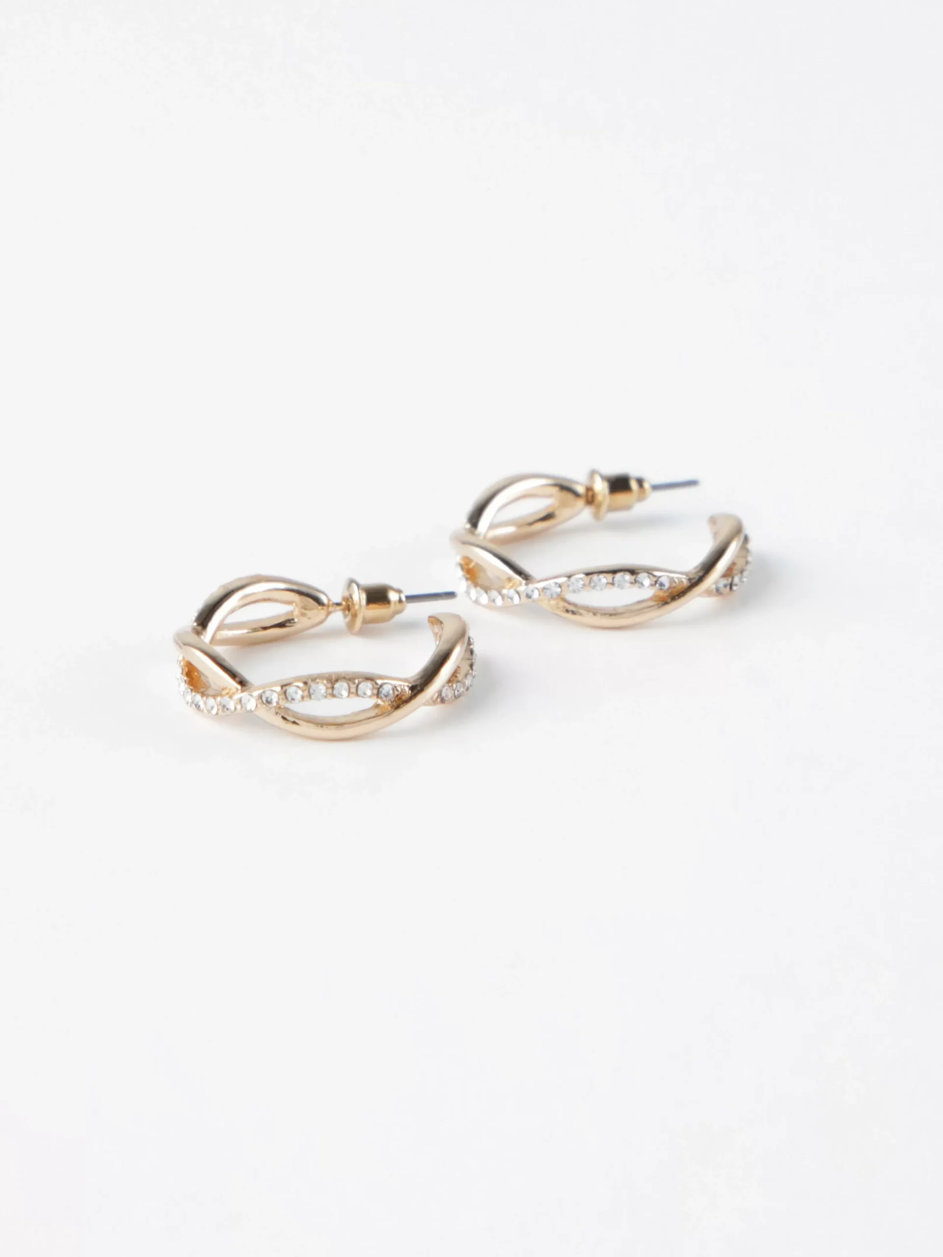 Accessoarer>Lindex Vridna Creolorhangen Med Strass Gold