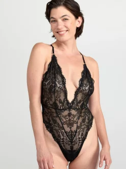 Bodies>Lindex V-Ringad Spetsbody Black