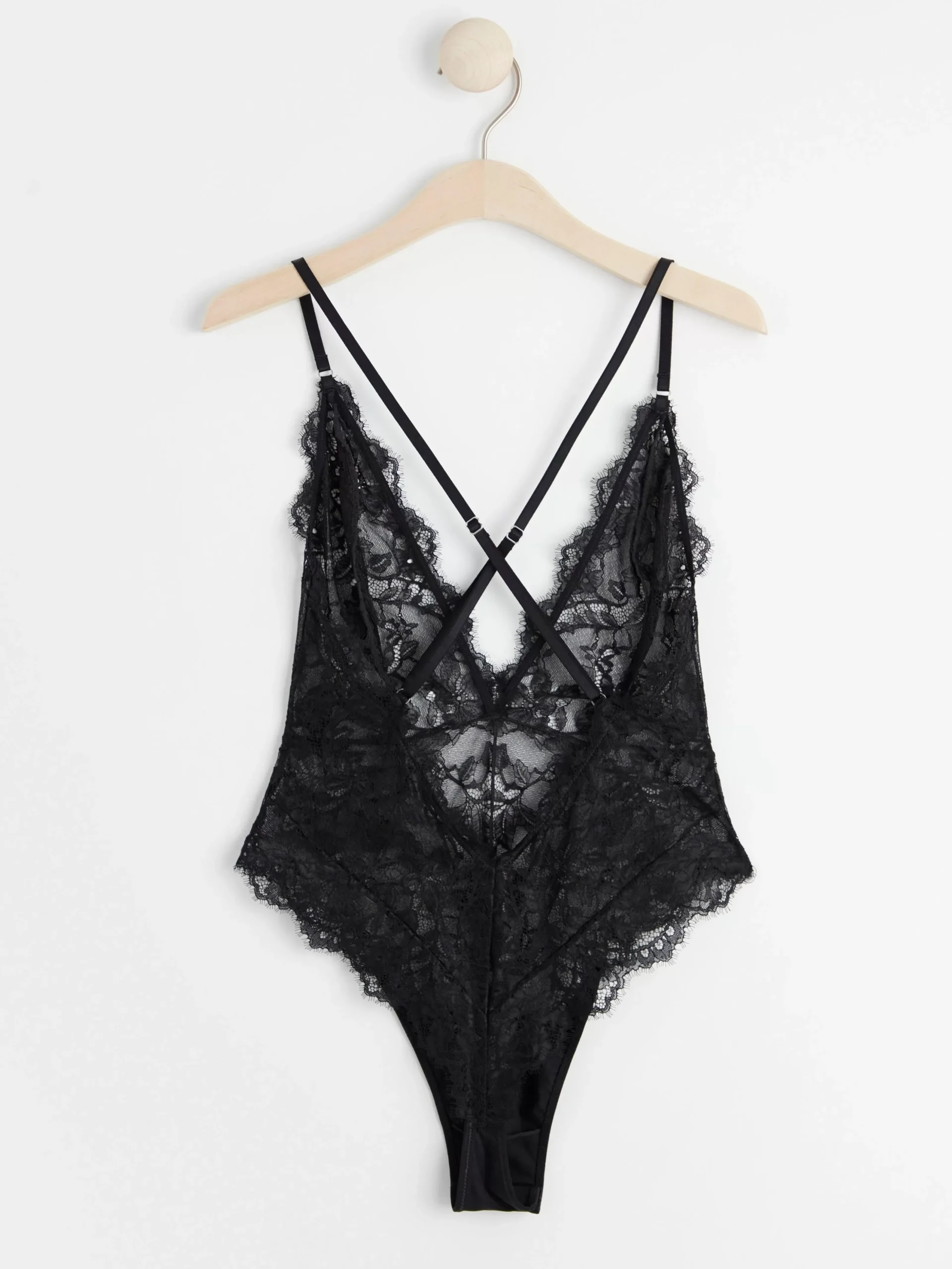 Bodies>Lindex V-Ringad Spetsbody Black