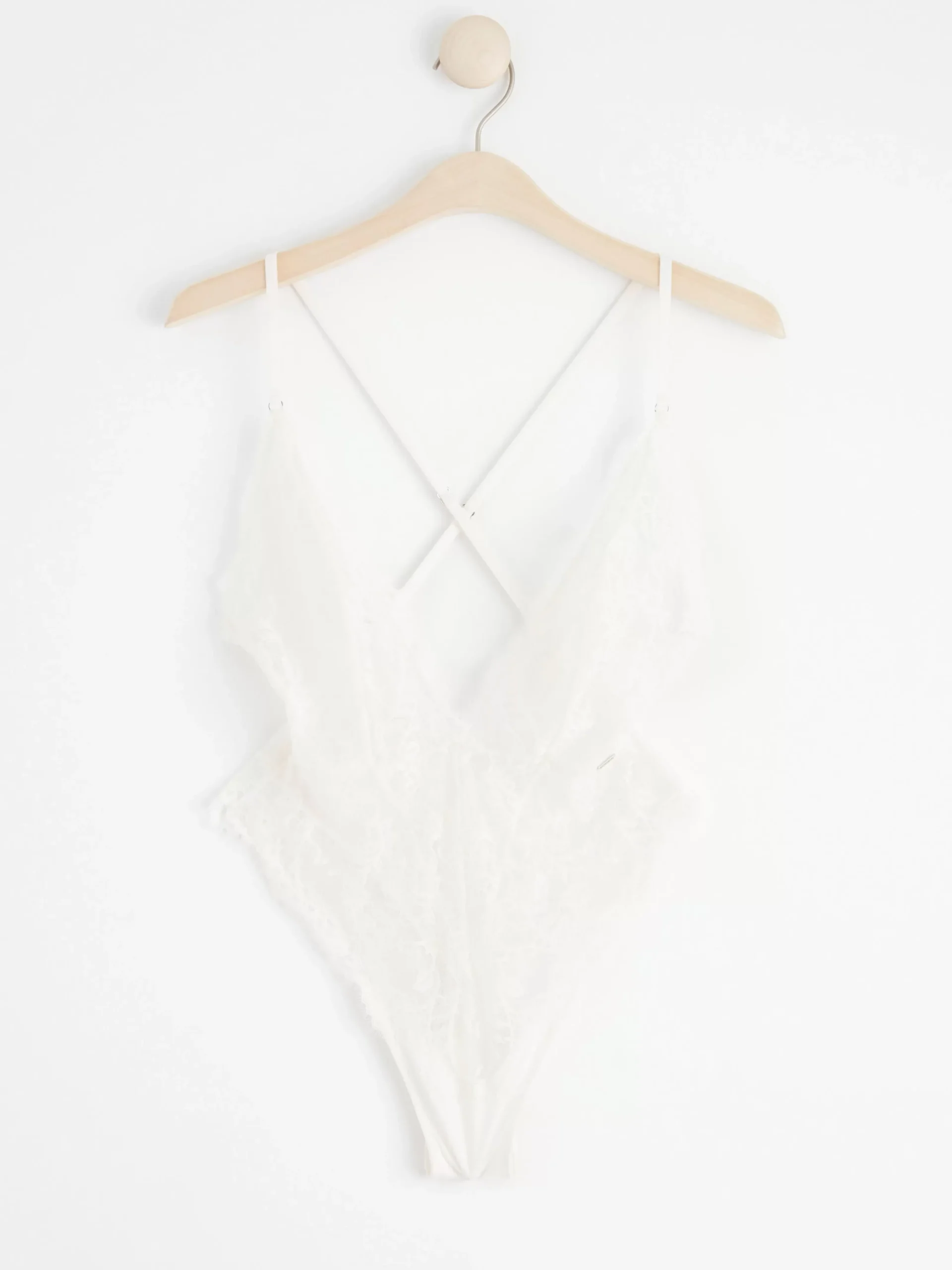 Bodies>Lindex V-Ringad Spetsbody Light White